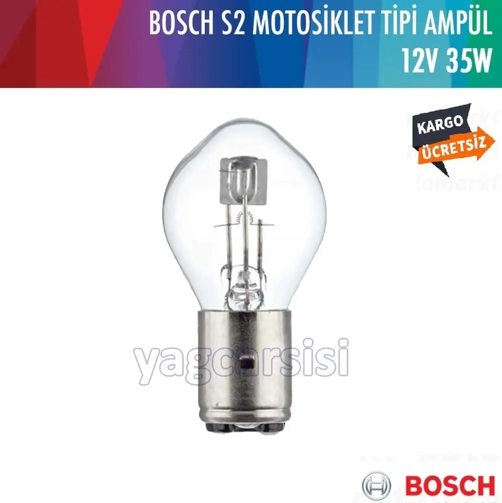 1 987 302 105 BOSCH S2 PURELİGHT MOTOSİKLET AMPULÜ 12V 35/35W BA20D