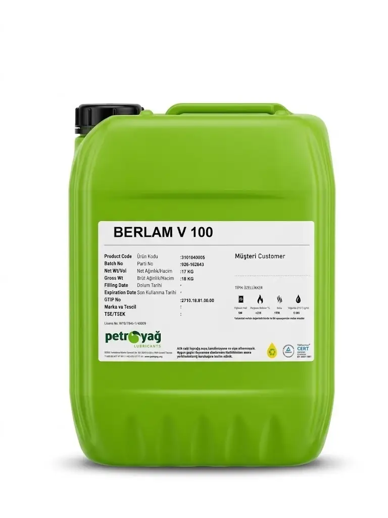 Berlam V 100 Bidon 17 Kg - Vakum Pompası Yağı