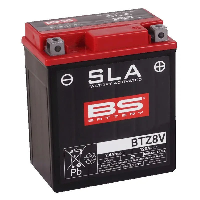 Bs Battery Btz8V-Sla(Ytz8V) 12V 7.4A CCA 120 L:113 W:70 H:130