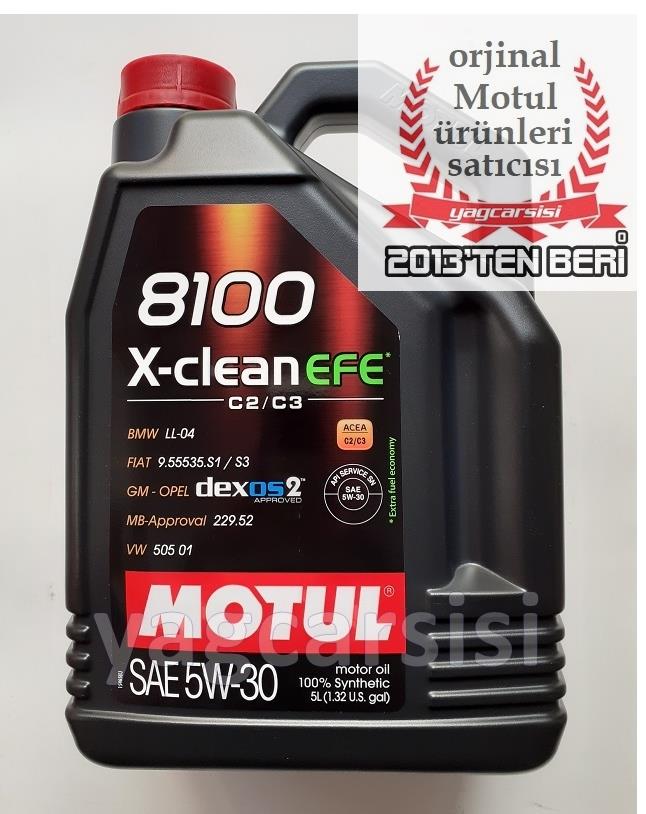 MOTUL 8100 X-CLEAN EFE 5W30 - 5 LİTRE C2/C3 DPF