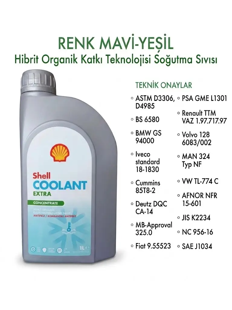 Shell Coolant Extra Concentrate 1 L Fiat 9.55523 PSA GME L 1301 VW TL-774 C