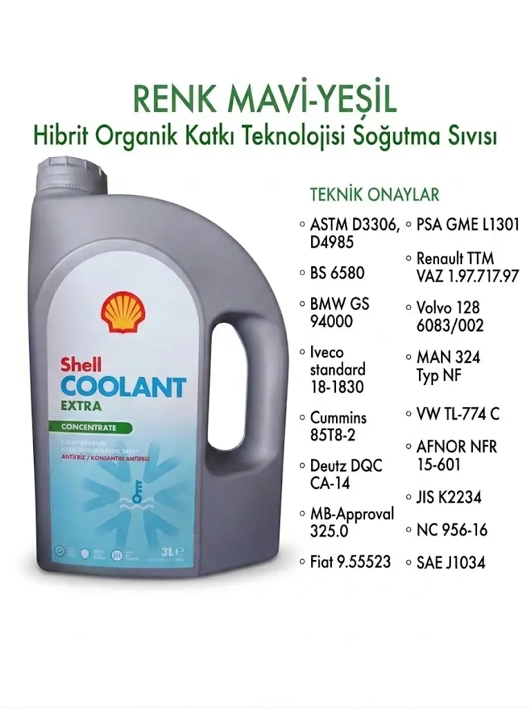 Shell Coolant Extra Concentrate 3 L Fiat 9.55523 PSA GME L 1301 VW TL-774 C