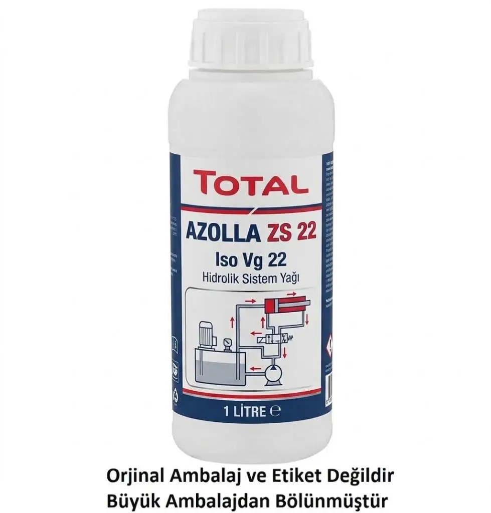 Total Azolla Zs 22 - 1 Litre Iso Vg 22 Hidrolik Sistem Yağı