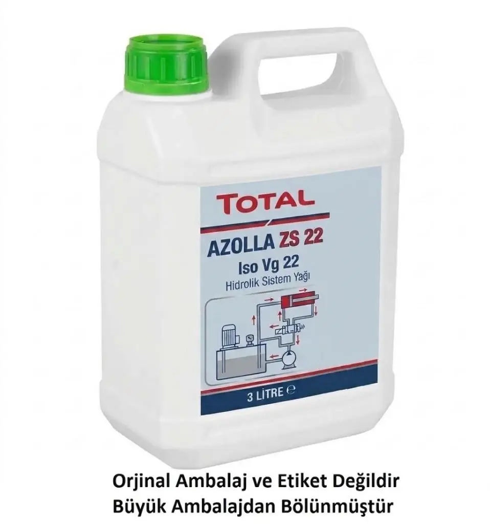 Total Azolla Zs 22 - 3 Litre Iso Vg 22 Hidrolik Sistem Yağı